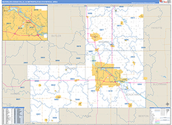 Waterloo-Cedar Falls Metro Area Wall Map Basic Style 2026